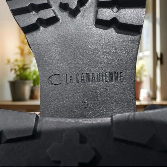 La CANADIENNE Power Lace-Up Waterproof Combat Boot Black Suede Size 5 - Picture 13 of 13
